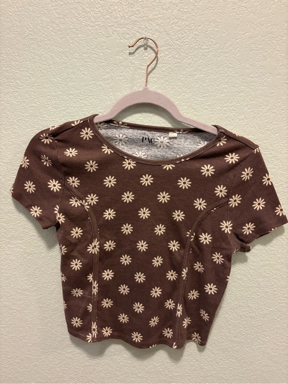 Pacsun Floral-Print Brown Crop Tee